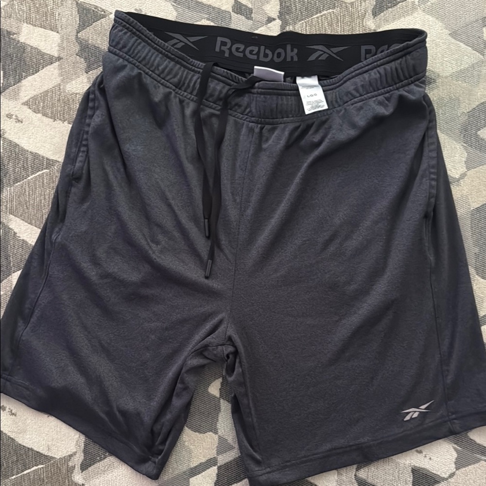 Reebok Gray Athletic Shorts with Elastic Waistband